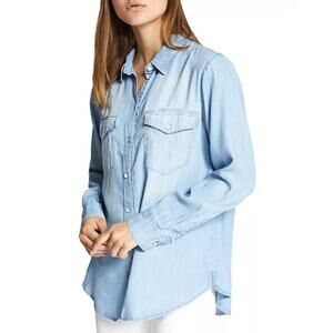 Sanctuary The Boyfriend Chambray Womens Button Down Shirt Size M